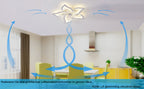 Ventilatore da soffitto da 60 W con illuminazione, design a 5 luci, ventilatore da soffitto silenzioso con illuminazione, dimmerabile, telecomando con velocità del vento regolabile