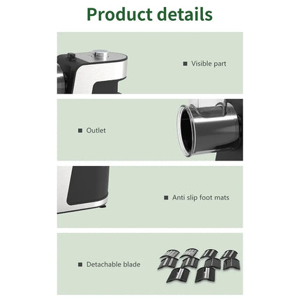 Affettatrice e Grattugia Elettrica 5-in-1 da 500W per Verdure e Formaggio, Trita, Affetta, Grattugia per Formaggio, Verdure, Noci, Robot da Cucina per Uso Domestico