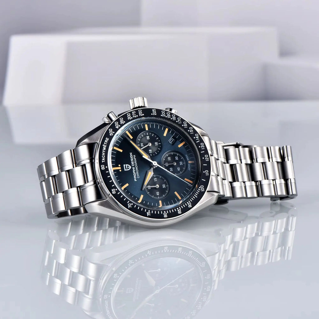 PAGANI DESIGN Orologio da Polso Uomo Quarzo Cronografo Luna Vetro Zaffiro Modello PD-1701-EU