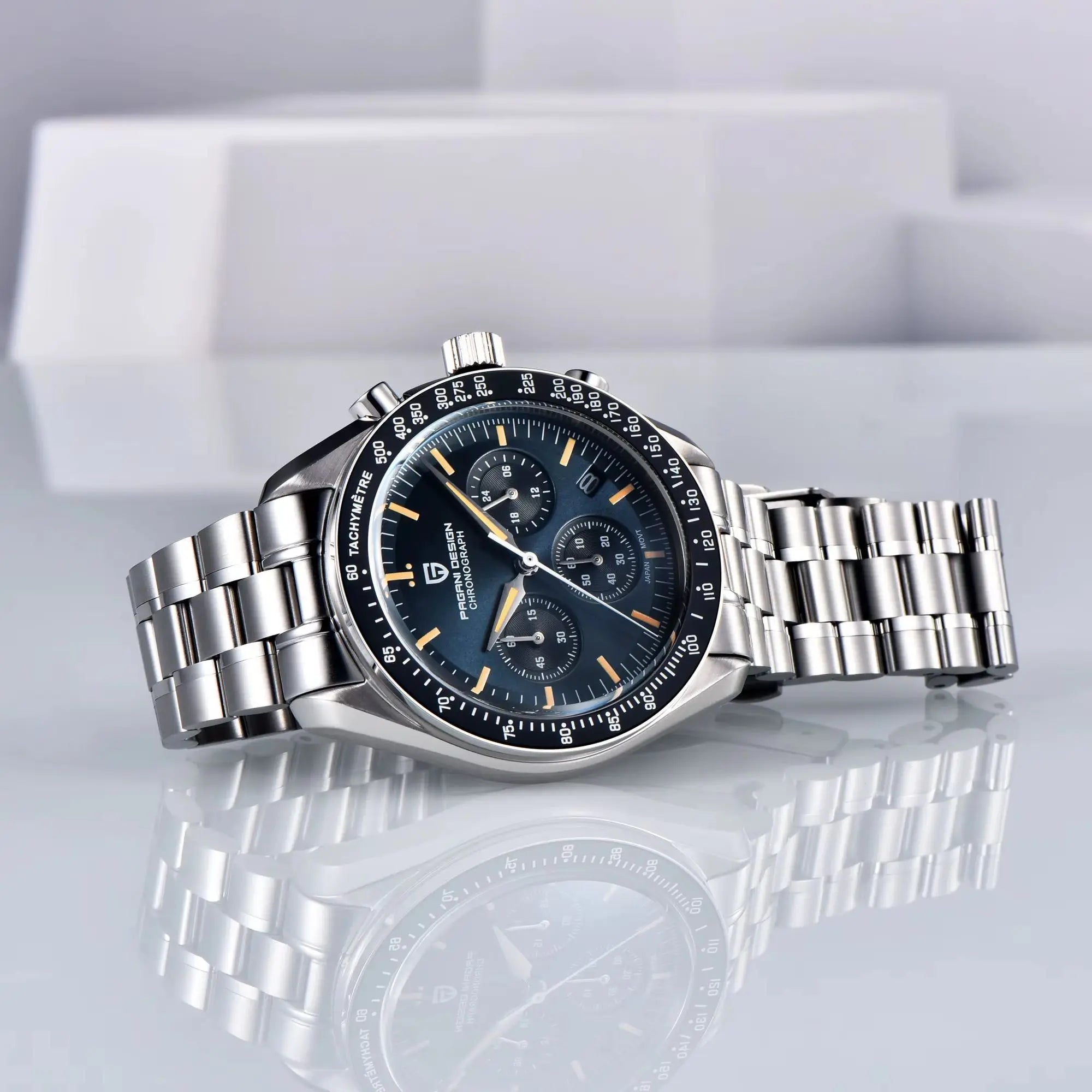 PAGANI DESIGN Orologio da Polso Uomo Quarzo Cronografo Luna Vetro Zaffiro Modello PD-1701-EU
