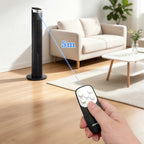 Aigostar Digitaler Turmventilator mit Fernbedienung/12-Stunden-Timer. 4 Modi und 3 einstellbare Geschwindigkeiten. 45W Leistung, 65° Oszillation, 93CM, für Zuhause und Büro, Schwarz