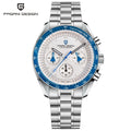 PAGANI DESIGN Herrenuhr Ice Blue, Luxus-Quarzuhr für Herren, Chronograph mit AR-Saphirglas, Leuchtend, Lokaler Versand