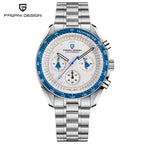 PAGANI DESIGN Herrenuhr Ice Blue, Luxus-Quarzuhr für Herren, Chronograph mit AR-Saphirglas, Leuchtend, Lokaler Versand