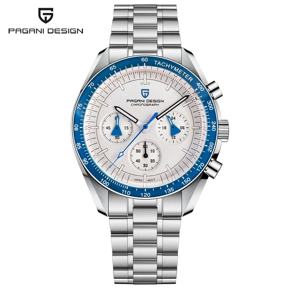 PAGANI DESIGN Orologio al Quarzo da Uomo PD1701 con Fasi Lunari e Cronografo