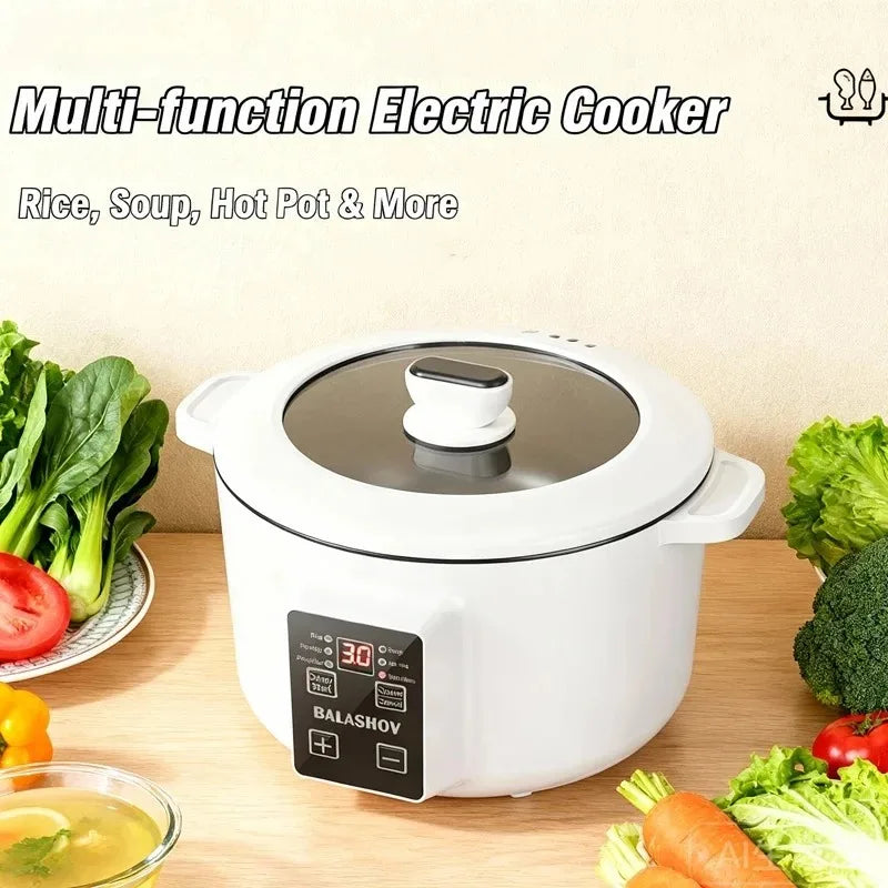 Multi-Kocher 220V Tragbarer Ein-/Doppelschicht-Elektrotopf 1,7L Antihaft-Heimküchentopf für Ramen, Knödel, Haferflocken
