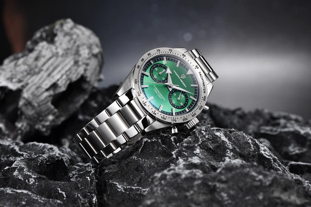 PAGANI DESIGN Orologio da Uomo Pilota al Quarzo Cronografo Sportivo Retrò in Acciaio Inossidabile