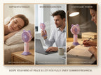 Ventilatore da scrivania mini con orecchie da orsetto, supporto per cellulare integrato, ricarica USB, silenzioso. ideale per scrivania e per guardare serie TV/film.