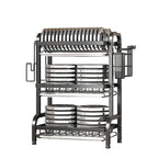 Stendino per piatti Scolapiatti a 3 livelli Scolapiatti Scaffale per piatti antiruggine di grande capacità con portautensili Organizzatore da cucina