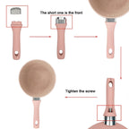Set di pentole da cucina per la casa, set di pentole e padelle antiaderenti, padella per bistecche di uova carine, padella con coperchio per tutti i piani cottura, 3 pezzi, rosa