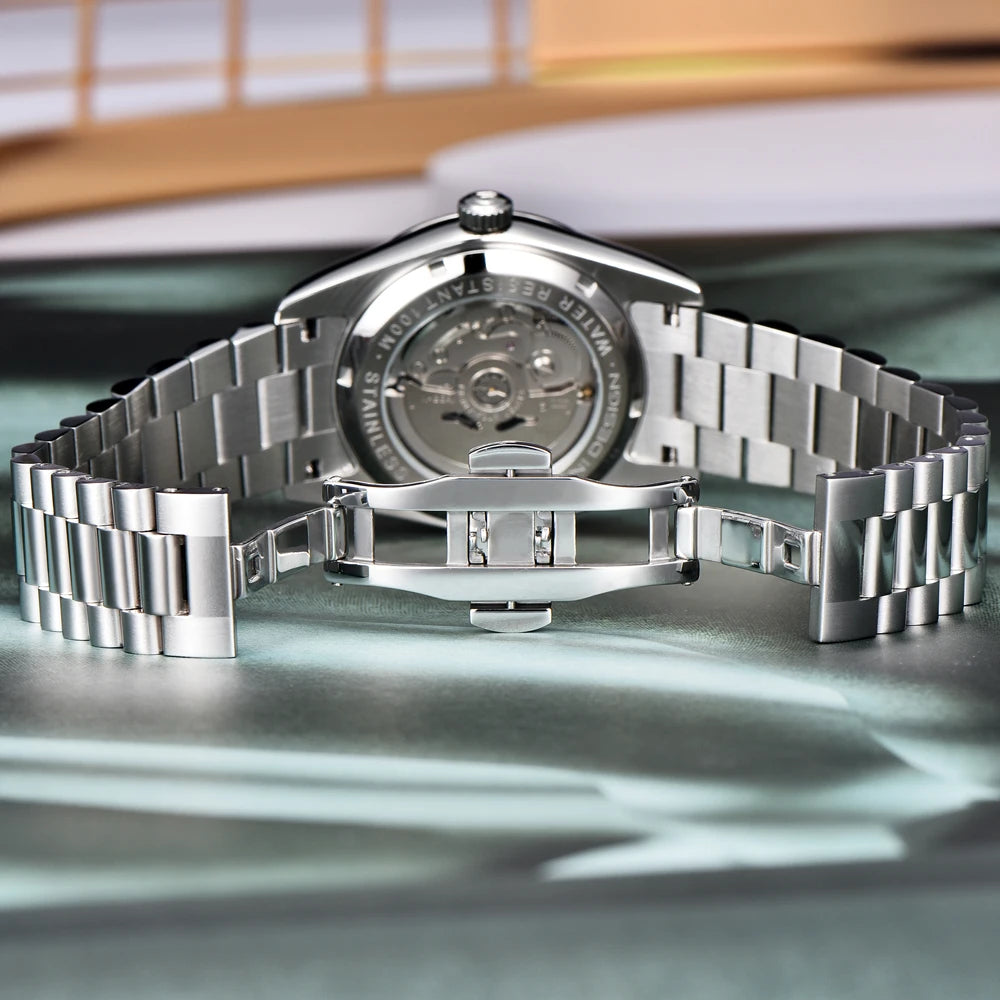 PAGANI DESIGN Orologio Meccanico Automatico Uomo Ice Blue Acciaio Inossidabile Vetro Zaffiro