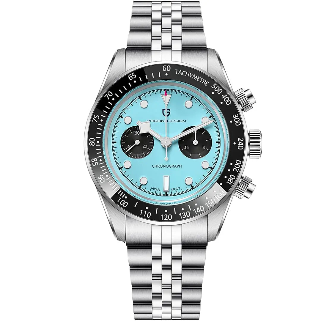 Nuovi orologi da uomo Panda DESIGN, orologio al quarzo di lusso Panda, cronografo sportivo da uomo, cronografo con vetro zaffiro, lenti AR, ceramica, leggero, impermeabile, in acciaio inossidabile, orologio da uomo, idea rega