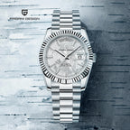 PAGANI DESIGN Orologio Automatico Uomo DD36 Quadrante Meteorite Bianco Acciaio Inossidabile