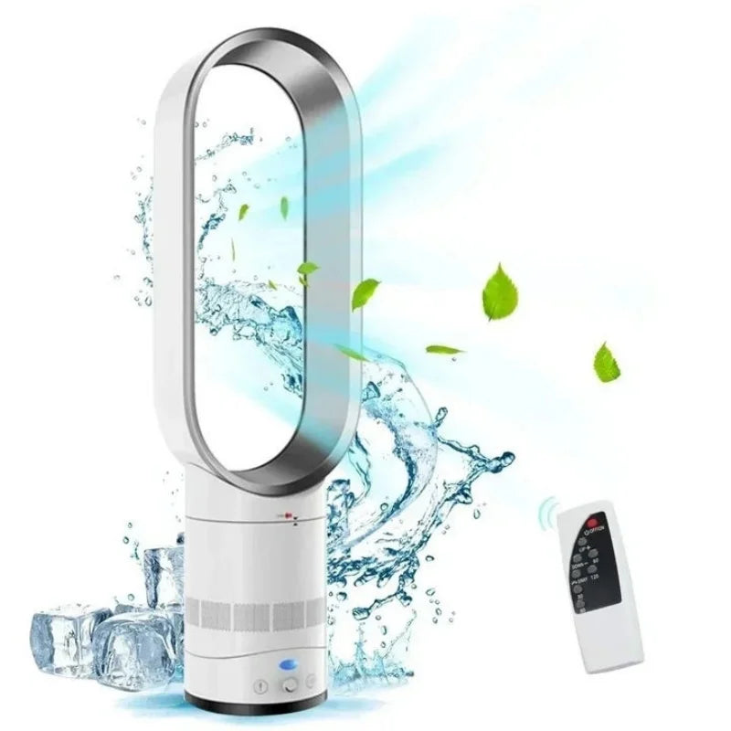 Ventilatore senza pale da 16 pollici, a torre con diametro di 80 cm °   Base oscillante, telecomando, regolazione continua della velocità, display LED, funzione di spegnimento automatico, ventola di raffreddamento portatile