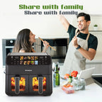 Friggitrice ad Aria Calda Senza Olio da 9L con Doppio Cestello e Finestra - Kitchen