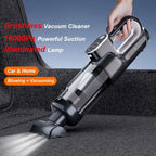 Brushless Cordless Handheld Vacuum Cleaner, High Suction, for Home and Car, Mini, Rechargeable, with LED for Car Cleaning.