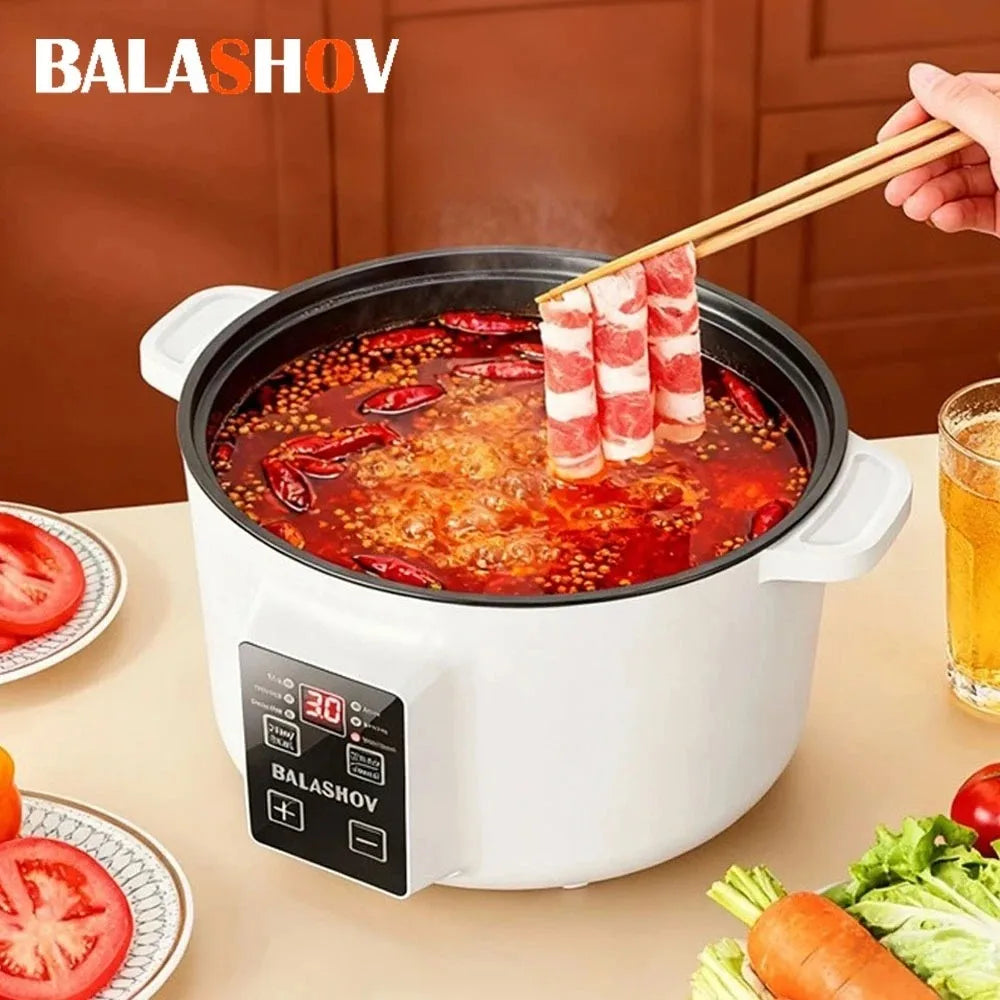 Multi-Kocher 220V Tragbarer Ein-/Doppelschicht-Elektrotopf 1,7L Antihaft-Heimküchentopf für Ramen, Knödel, Haferflocken
