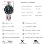 PAGANI DESIGN Moon ST6 Orologio da Uomo al Quarzo con Cronografo, Cassa in Acciaio Inossidabile, Vetro Zaffiro, Modello PD1701