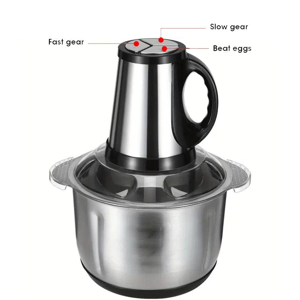 Elektrischer Fleischwolf 5L, Lebensmittelzerkleinerer, Gemüseschneider aus Edelstahl, Küchenmixer für selbstgemachtes Hunde-/Katzenfutter, Küchengerät