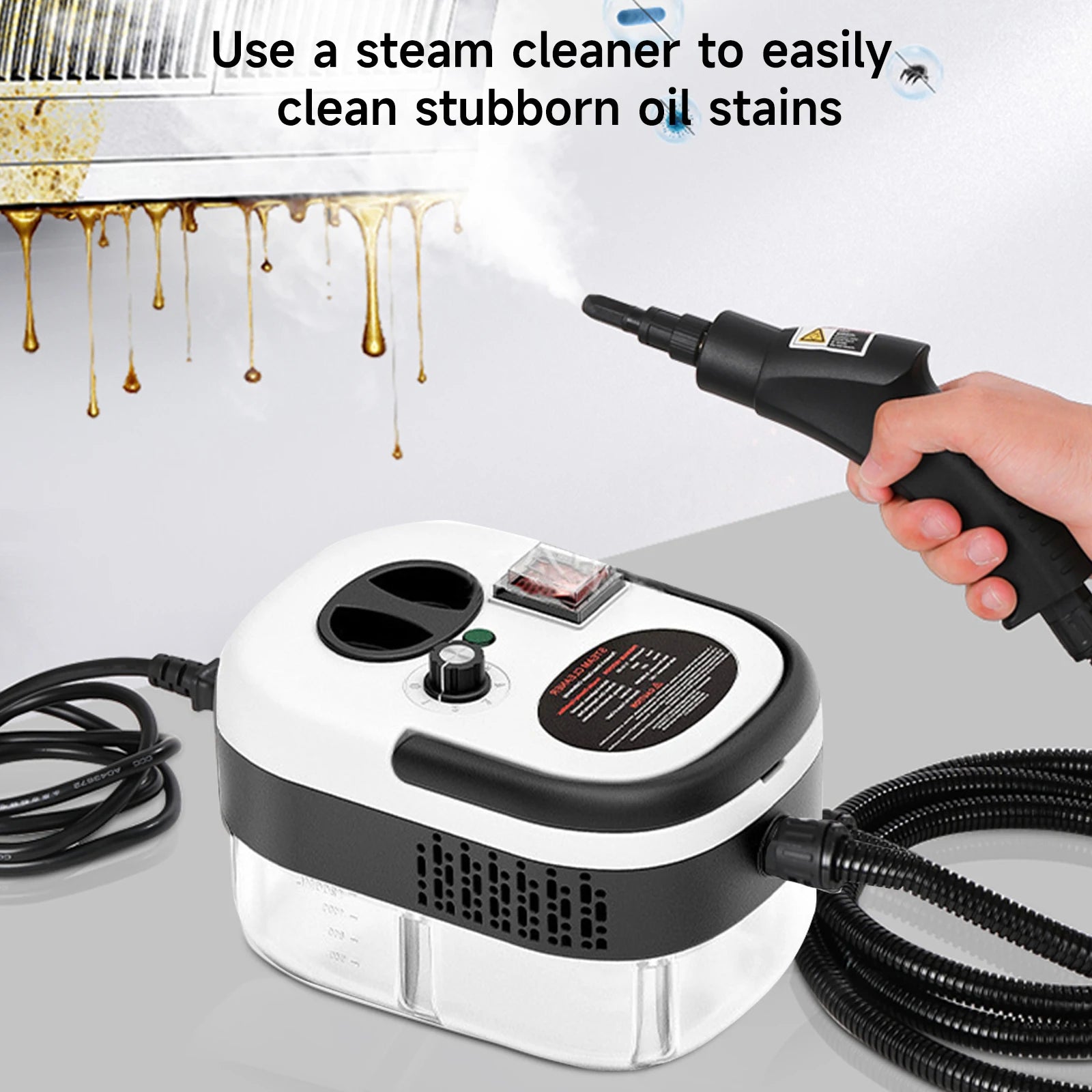 Dampfreiniger Handgerät 2500W, Hochtemperatur-Dampfreiniger, Dampfstrahler für Zuhause, Auto und Küche
