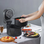 5L Sichtbare Heißluftfritteuse mit Kippdeckel, Ölfreie Multifunktions-Heißluftfritteuse für den Haushalt, Ideal zum Braten von Fisch, Ente, Pommes Frites und für schnelles Kochen