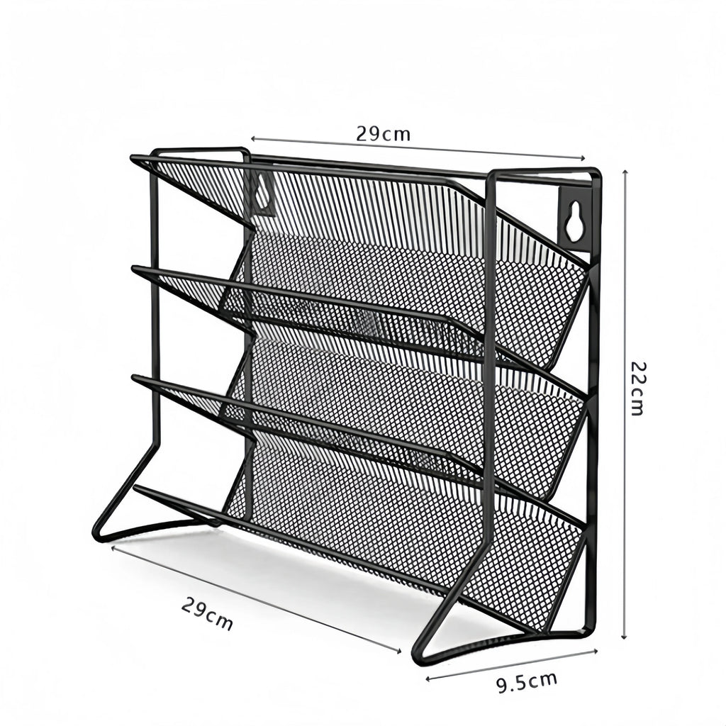 Scaffale portaoggetti da cucina a 4 livelli in acciaio al carbonio, da parete, per barattoli di spezie, antiscivolo, da tavolo e da parete, doppio uso