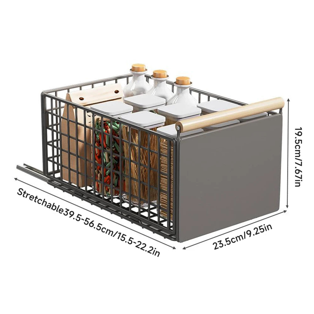 Scaffale portaoggetti con cassetto estraibile, cestino portaoggetti, scaffale per armadio scalabile, organizer per cassetti, per armadi, cucine, sala da pranzo