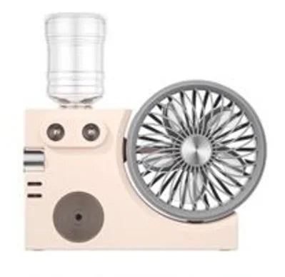 MULIN Ventilatore da Tavolo con Nebulizzazione Doppia - Raffreddamento ad Acqua 3 in 1, Batteria 1200mAh Ricaricabile USB, 3 Velocità, Silenzioso, Ideale per Scrivania, Ufficio e Casa - Modello MU-TFS268