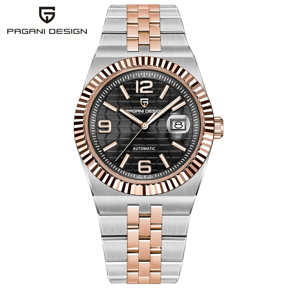 PAGANI DESIGN Herrenuhren, hochwertige Luxus-Automatikuhren, Miyota-Uhrwerk, mechanische Armbanduhren, AR-Saphirglas, Edelstahl, wasserdicht, leuchtend, stilvolles Geschenk für Herren