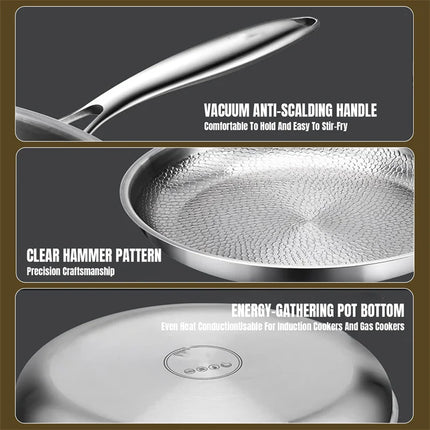 High quality titanium alloy frying pan, non-stick steak and pancake pan, titanium pan for gas stove, kitchen utensils.