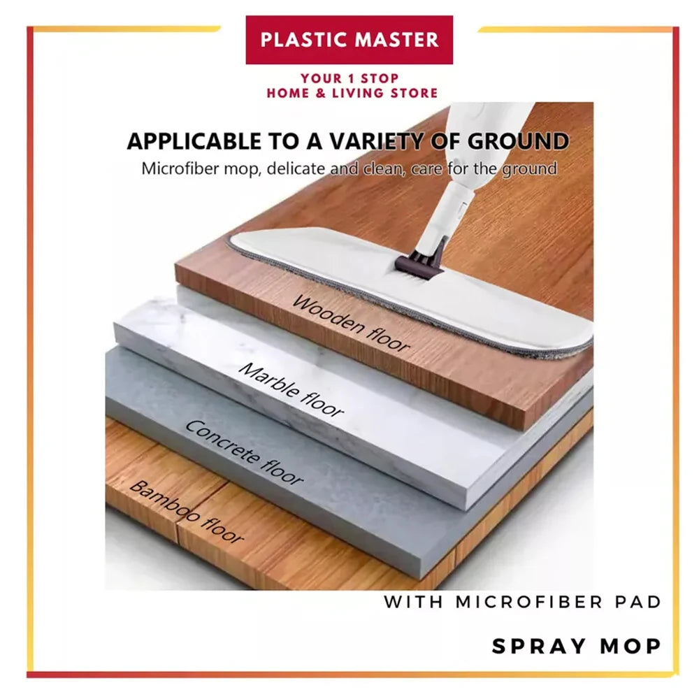 Sprühwischmopp-Set, magischer Flachwischmopp für die Bodenreinigung zu Hause, Haushaltsmopps mit wiederverwendbaren Mikrofaserpads, drehbarer Mopp