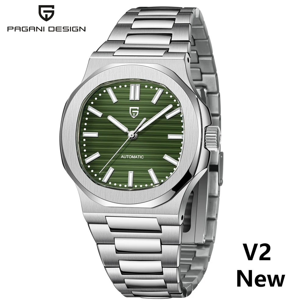 PAGANI DESIGN 2026 Neue Herren Luxus-Automatikuhr, mechanische Armbanduhr aus Edelstahl mit Saphirglas, 40MM Tonneau-Zifferblatt
