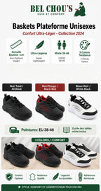 Bel Chou's, ultraleichte Sportschuhe französischer Marke, wasserdichte Sneaker aus Kunstleder, bequeme Sneaker für Herren und Damen, Freizeitschuhe zum Gehen