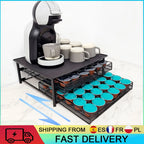 2-stöckiger ausziehbarer Metall-Kaffeekapsel-Organizer, Kaffeepad-Halter für 72 Kaffeepads, rutschfeste Basis für Kaffeemaschine, Küchen-Organizer