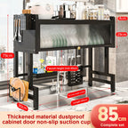Spülbecken-Abtropfgestell, 85 cm, mit Abdeckung, verstellbares Abtropfregal mit großer Kapazität für Küchengeschirr, Schüsseln, Utensilien