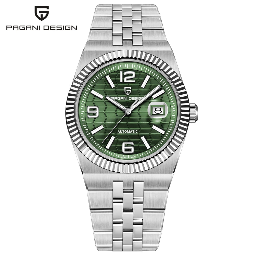 PAGANI DESIGN Herrenuhren, hochwertige Luxus-Automatikuhren, Miyota-Uhrwerk, mechanische Armbanduhren, AR-Saphirglas, Edelstahl, wasserdicht, leuchtend, stilvolles Geschenk für Herren