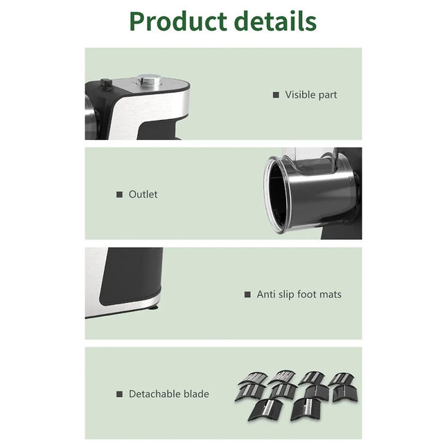 500W Electric Vegetable Slicer, 5-in-1 Multifunctional Slicer, Replaceable Cutting Blades for Home Kitchen Tools