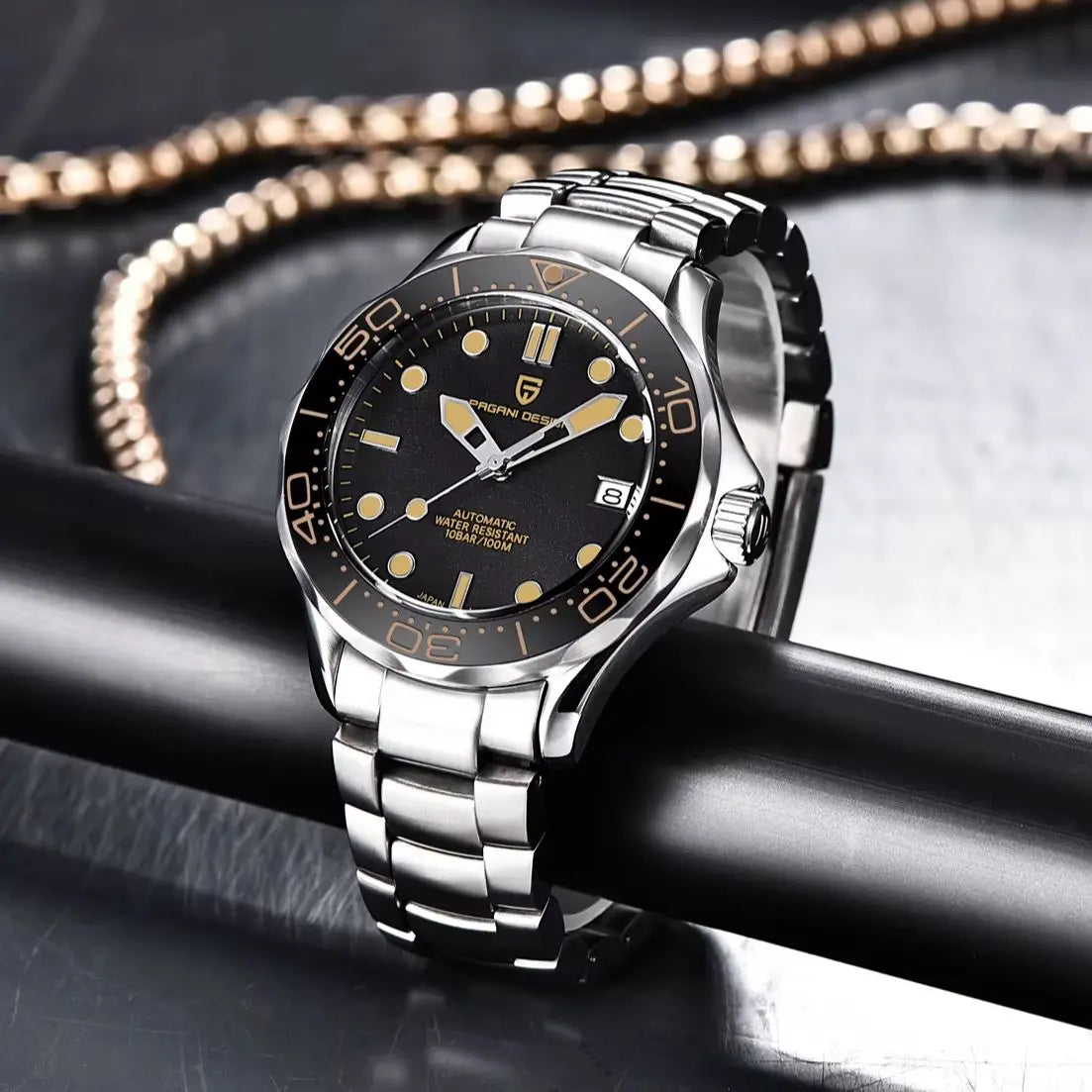Orologi da uomo PAGANI DESIGN, orologio meccanico automatico di lusso, orologio da uomo resistente all'acqua, vetro zaffiro AR, orologio leggero, spedizione locale UE