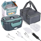2-in-1 elektrische Edelstahl-Brotdose und Behälterset mit automatischer Heizfunktion, Kühltasche, Gabel, Löffel