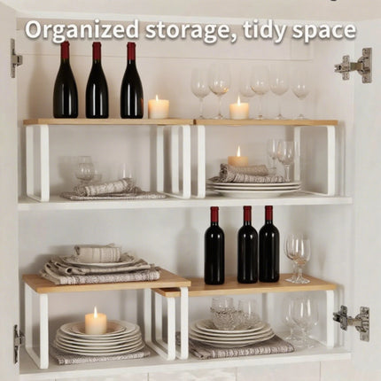 2 pezzi organizer per armadio, scaffale per spezie, scaffale multiuso impilabile, scaffale per condimenti di grande capacità, dispensa, armadio cosmetico