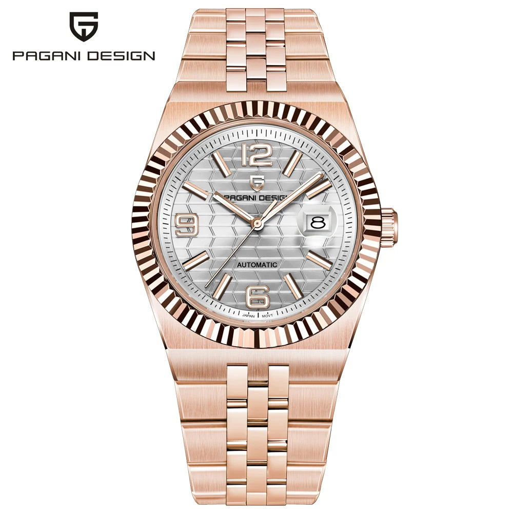 PAGANI DESIGN Herrenuhren, hochwertige Luxus-Automatikuhren, Miyota-Uhrwerk, mechanische Armbanduhren, AR-Saphirglas, Edelstahl, wasserdicht, leuchtend, stilvolles Geschenk für Herren