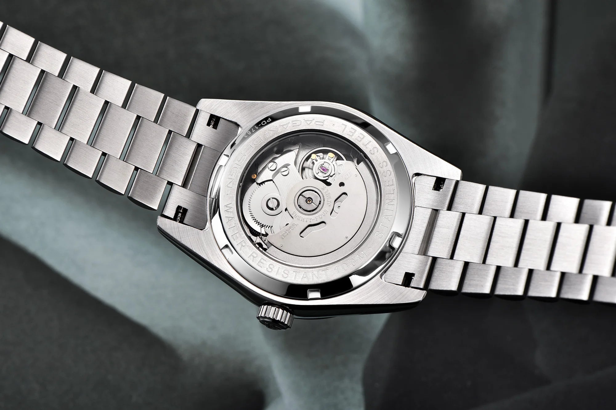 PAGANI DESIGN Orologio Meccanico Automatico Uomo Ice Blue Acciaio Inossidabile Vetro Zaffiro