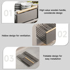 Scaffale portaoggetti con cassetto estraibile, cestino portaoggetti, scaffale per armadio scalabile, organizer per cassetti, per armadi, cucine, sala da pranzo