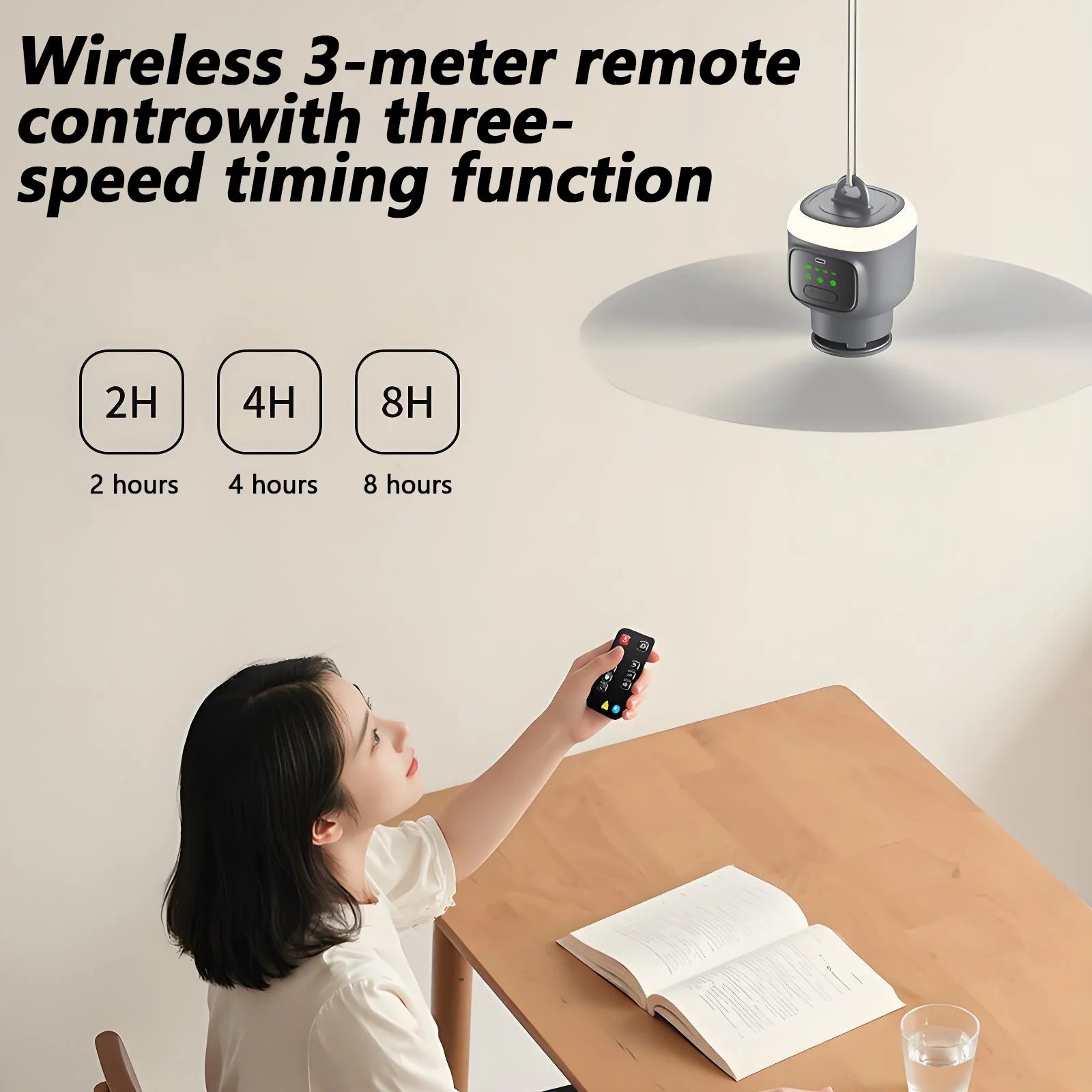 Ventilatore da soffitto a LED E27 con telecomando, ventilatore silenzioso a 3 velocità, 3 modalità di illuminazione a colori, timer di spegnimento, lampadina per ventilatore da soffitto con pale a forma di fiore, lampada co