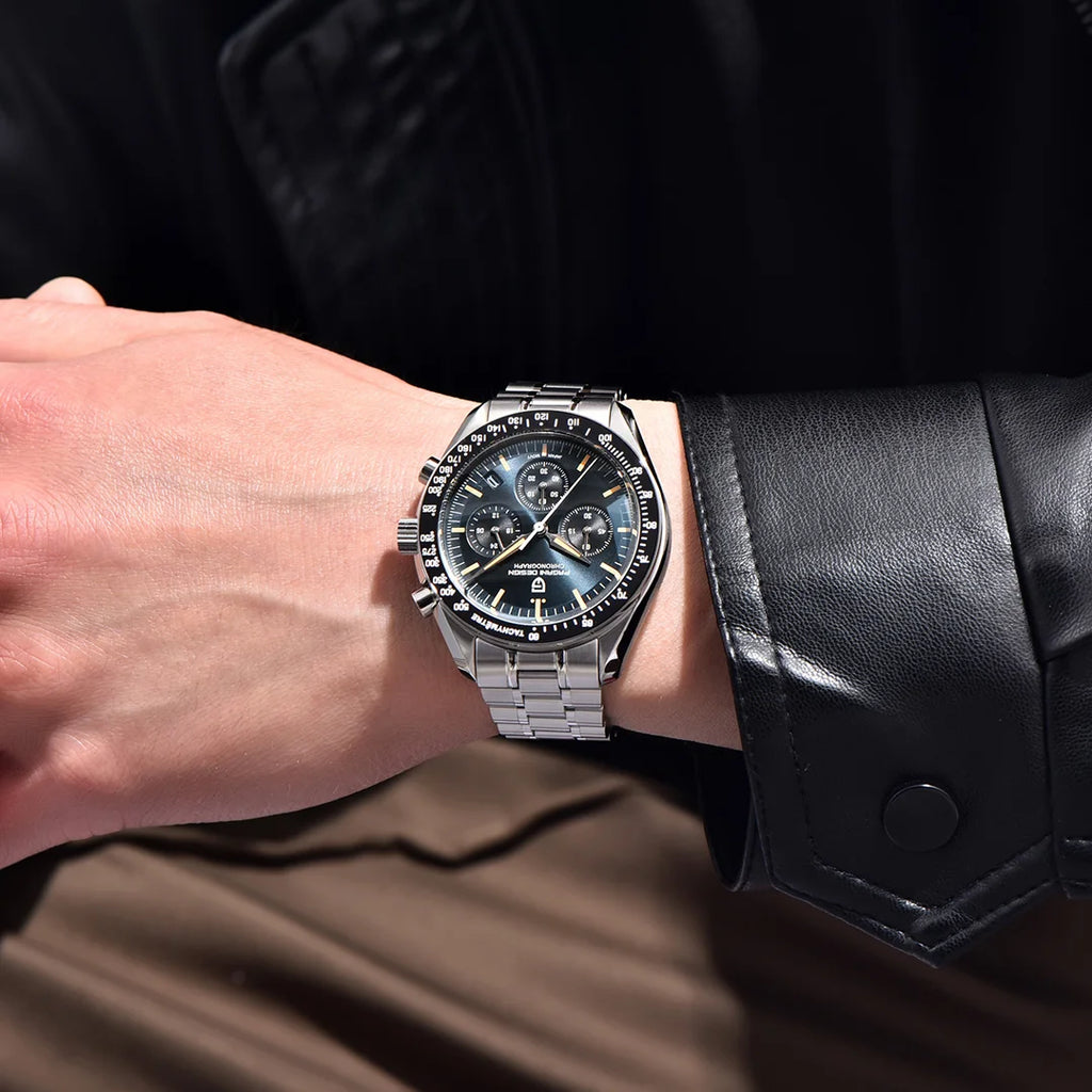PAGANI DESIGN Orologio da Uomo al Quarzo V6 Moon Cronografo Sportivo Acciaio Inossidabile