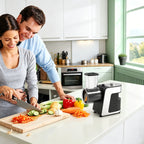 5-in-1 Elektrische Reibe und Gemüsehobel, 500W, für Gemüse und Käse, zerkleinert, hobelt, reibt Käse, Gemüse, Nüsse, Küchenmaschine für den Hausgebrauch