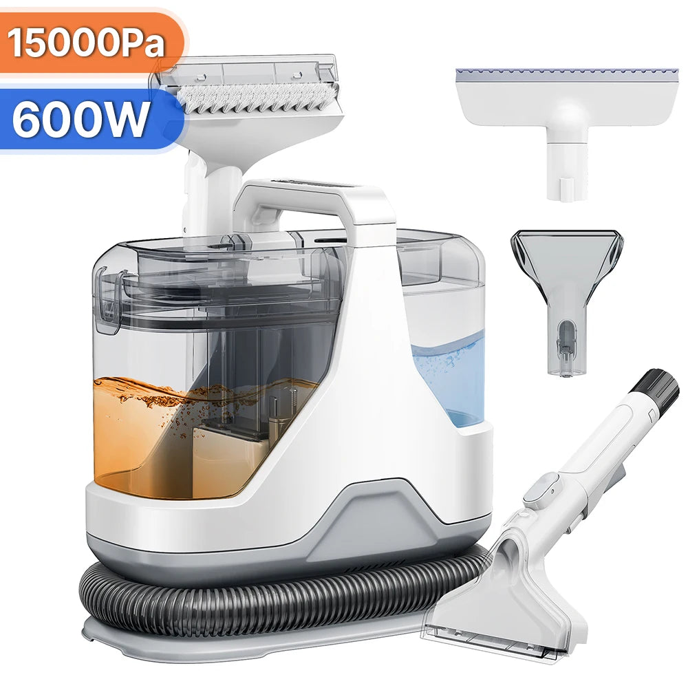 750W Fleckenreiniger 11/15KPa Tragbarer Teppichreiniger für Sofa-Zelt Sprühsauger Integriertes Haushaltsreinigungsgerät