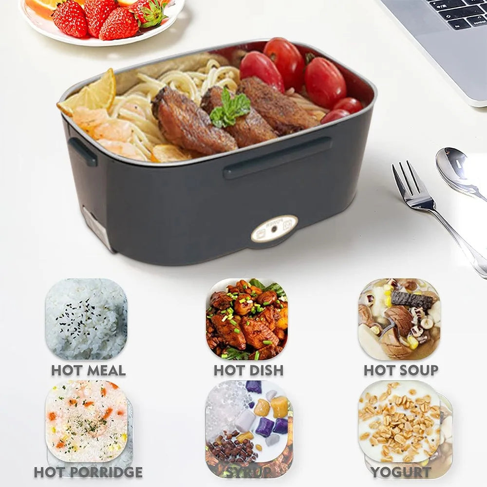 Electric Food Warmer 12V/24V, Portable, Travel Bento Heater, Car Power Supply IT