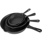 Set di Padelle in Ghisa 4 Misure Antiaderenti per Torte, Uova, Pancake, Pizza, Utensili da Cucina