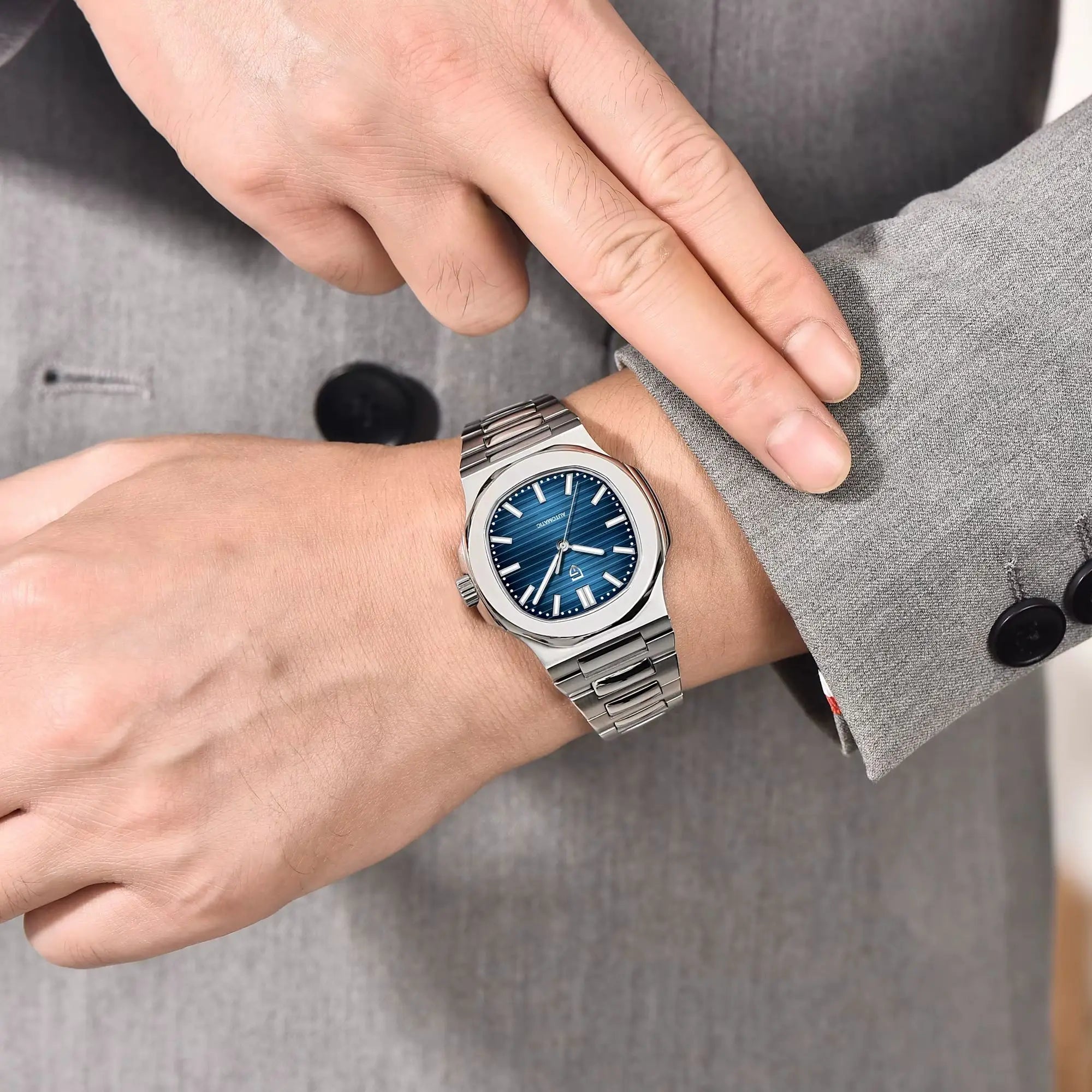 PAGANI DESIGN 2026 Neue Herren Luxus-Automatikuhr, mechanische Armbanduhr aus Edelstahl mit Saphirglas, 40MM Tonneau-Zifferblatt