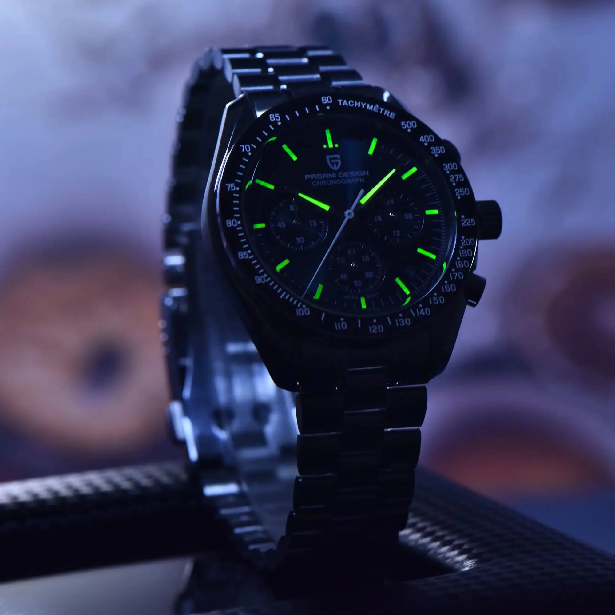PAGANI DESIGN Orologio da Polso Uomo Quarzo Cronografo Luna Vetro Zaffiro Modello PD-1701-EU